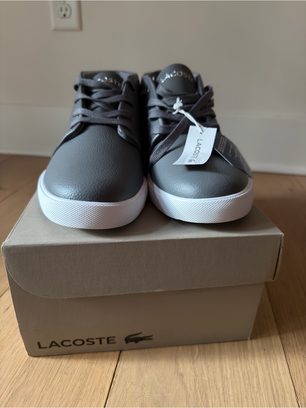 Lacoste Gray Low-Top Lace-Up Sneakers